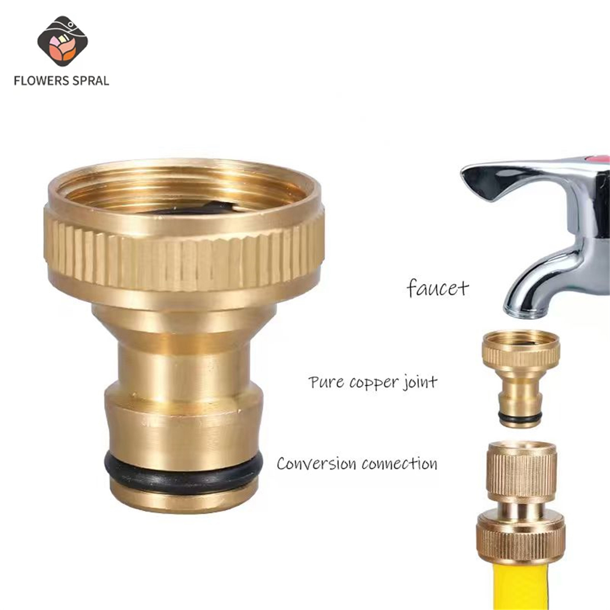 Compression Fitting Brass - 3/4 inch schroefdraadfittingen voor tuinwaterslangen, bewateringsapparatuur,