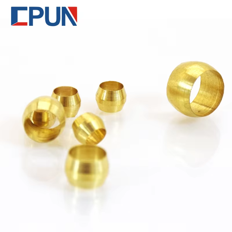 Compression Fitting Brass - 10 st Messing Dubbele taper beentje