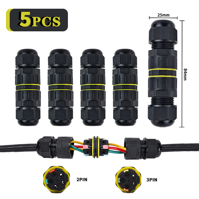 Push Fit Connector - 5PCS IP68 Waterdichte Quick Wire Connector