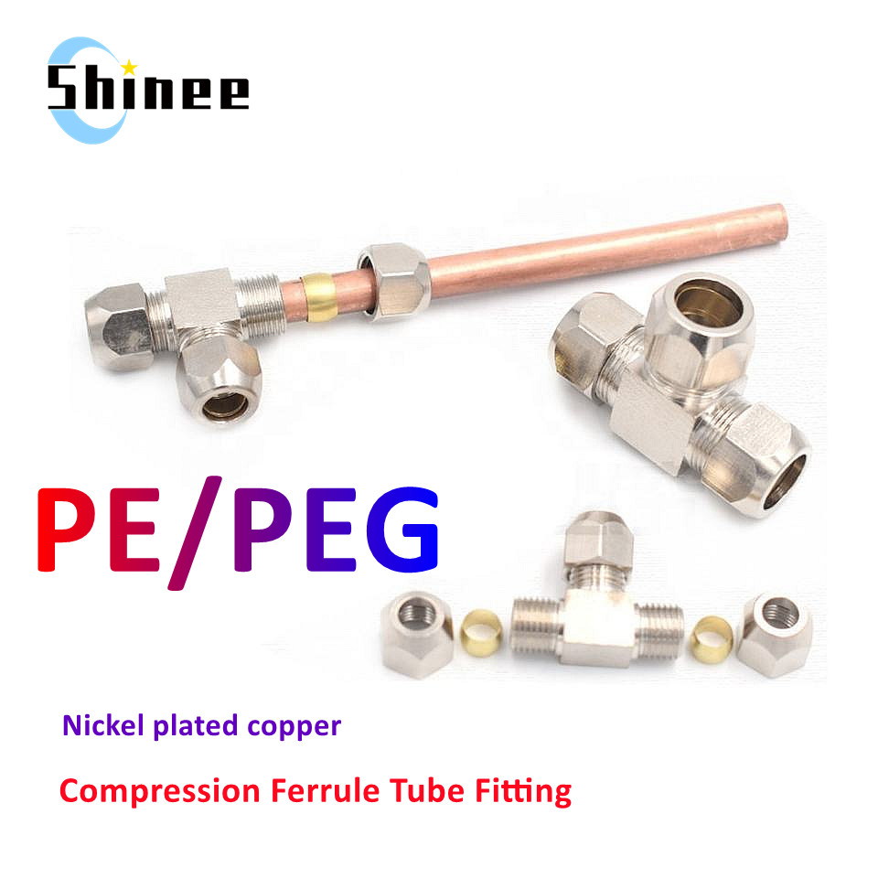 Compression Fitting Brass - 1Pcs Fittingen Messing T Type 4