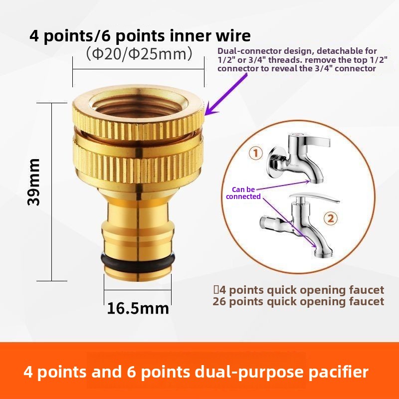 Compression Fitting Brass - 3/4 inch messing schroefdraadslangkoppelingen, tuinwaterleidingconnector, hogedrukreiniger