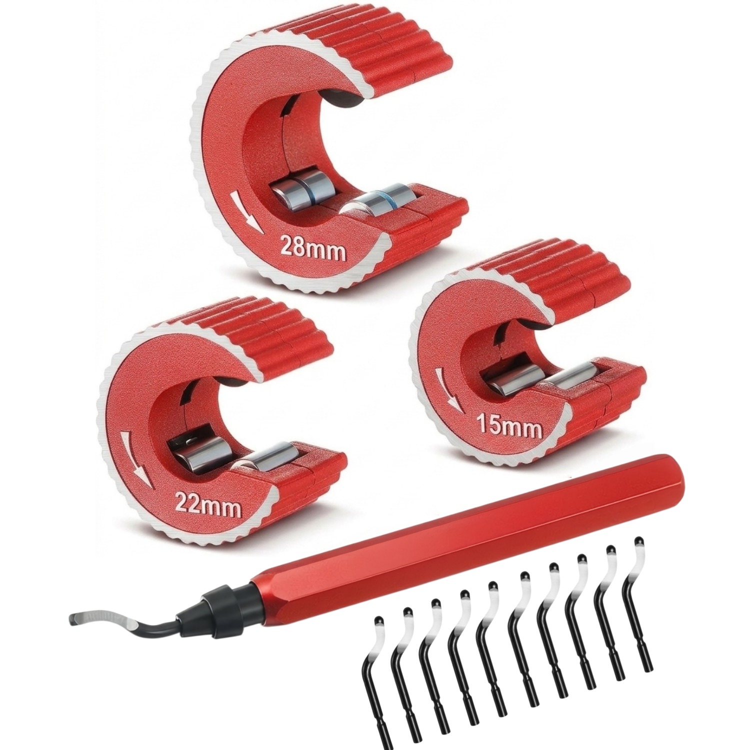 Pipe Cutter Ratchet - Koperen buisafsnijderset 3-delig, koperen pijpsnijder 15mm