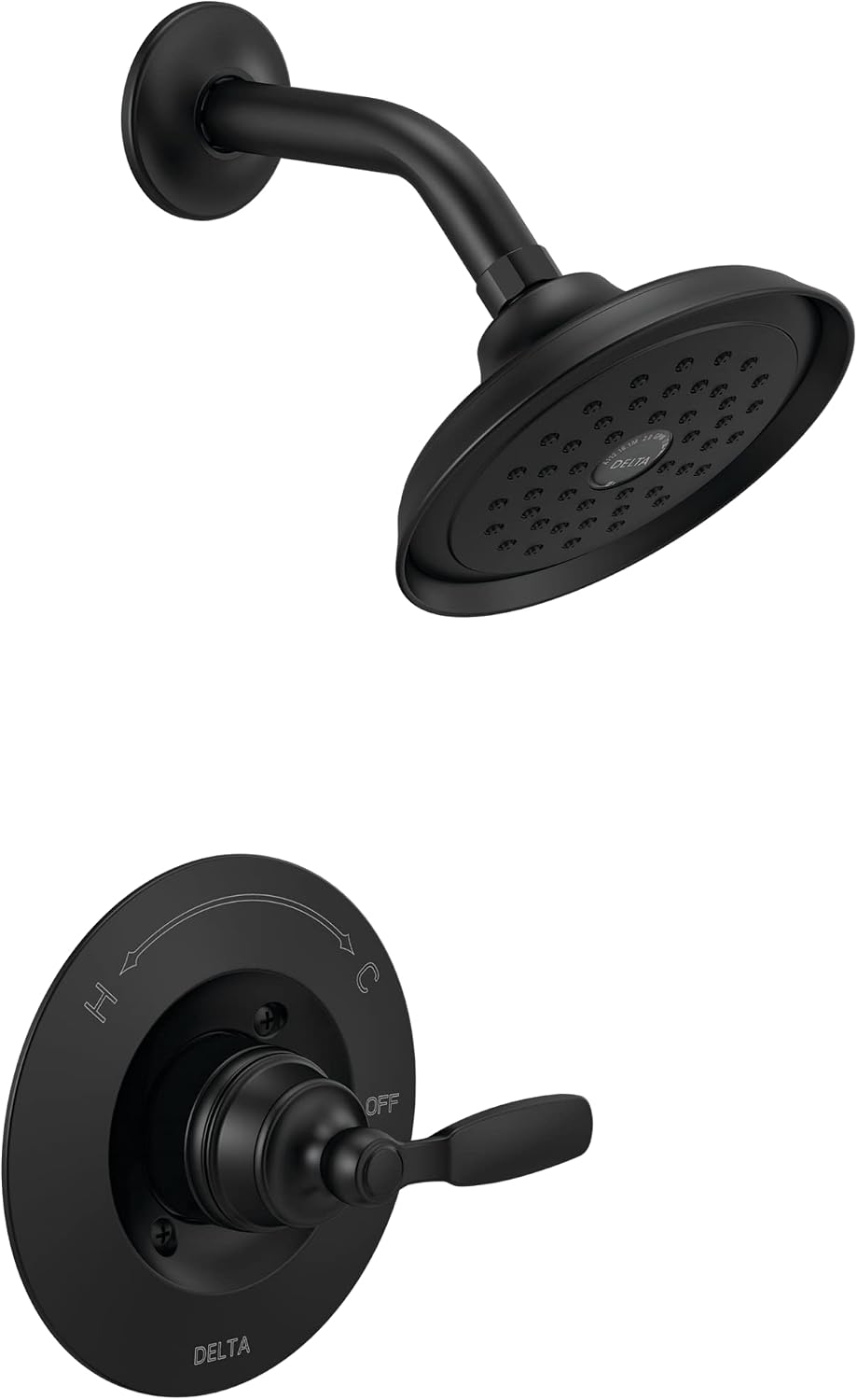 Shower Valve Cartridge - Matzwarte douchekraan-afwerkset met drukgebalanceerde klep, krachtige