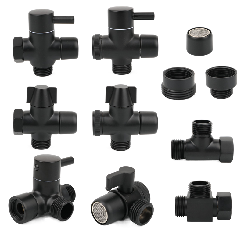 Shower Valve Cartridge - Zwart Messing Douchearm Adapter G1/2'' G3/4