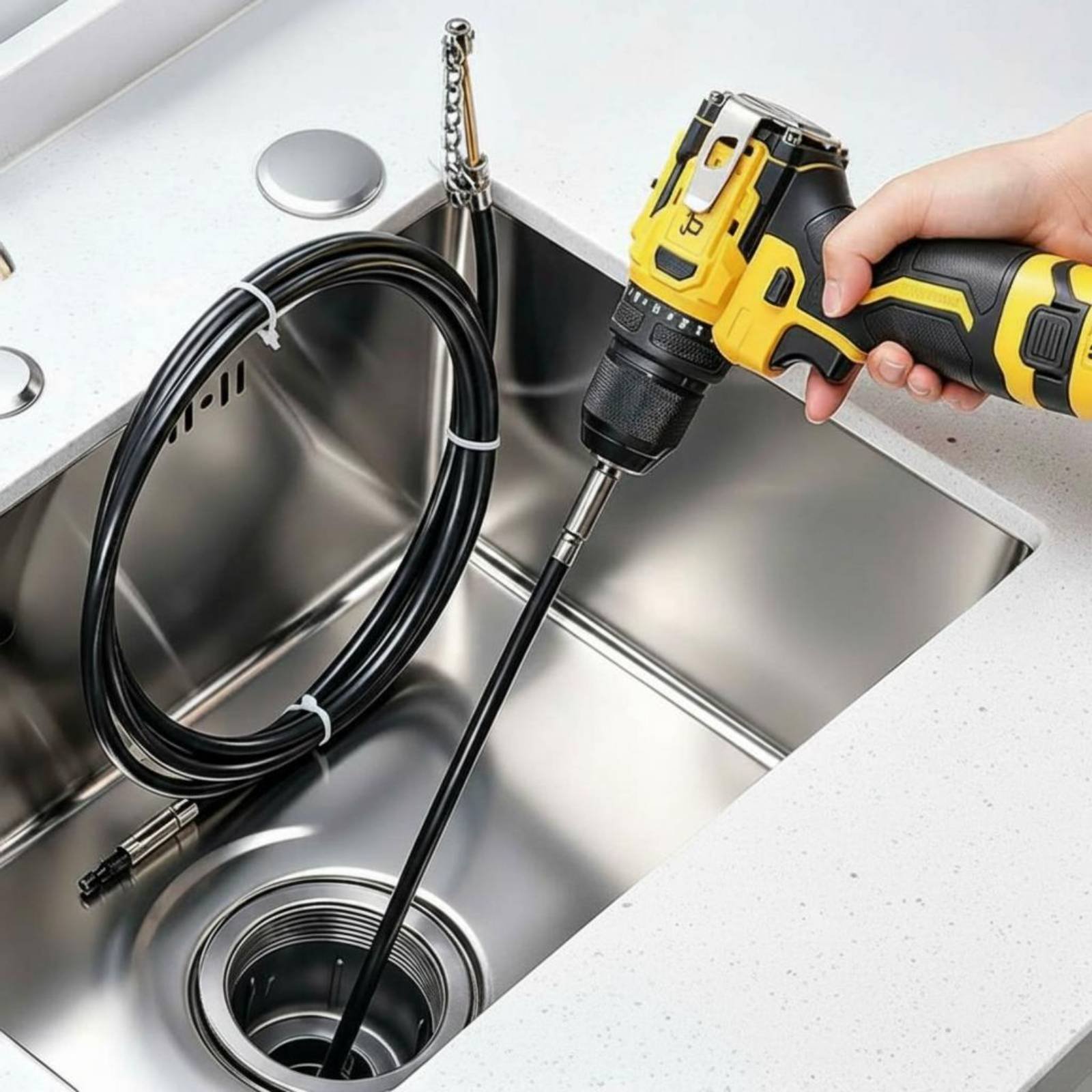 Drain Snake Flexible - Kettingafvoerslang Multifunctioneel gebruik Pijpkettingreiniger Verstelbare afvoerreiniger