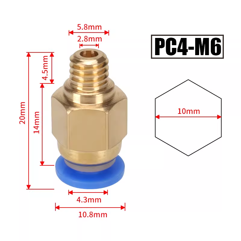 10 stks/partij PC4-M10 Pneumat - Ptfe Tape Thread recensie en prijs