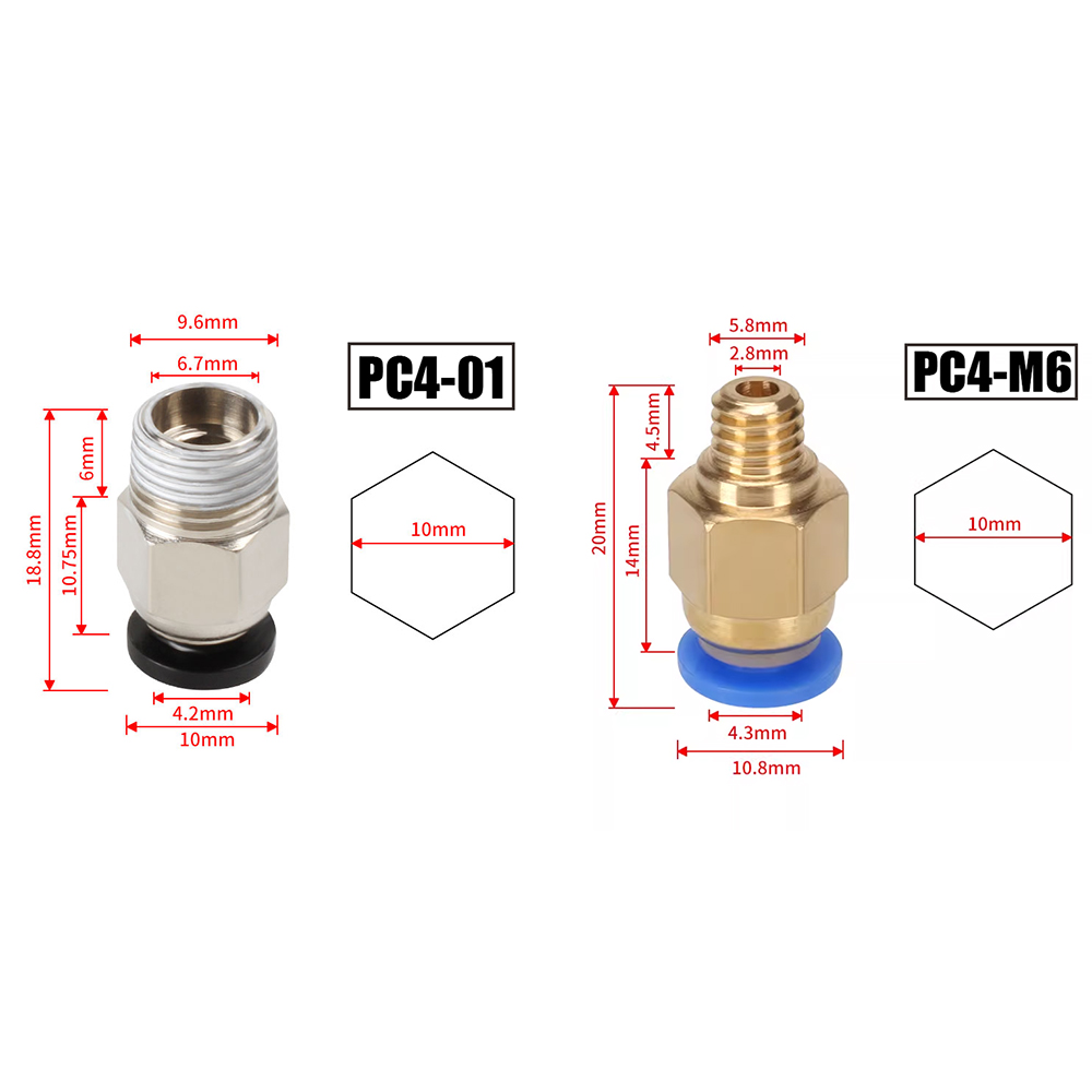 10 stks/partij PC4-M6 PC4-01 Q - Ptfe Tape Thread recensie en prijs